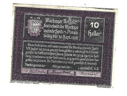 **Austria Notgeld Wachauer  Spitz  10 Heller   1122.2E Cat Val 2 Euro - Austria