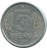 5 PFENNIG 1978 A DDR EAST ALEMANIA Moneda GERMANY #AE006.E.A - 5 Pfennig
