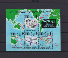 Salomon Inseln Übersee Block Briefmarken New Worlds To Travel 1992 Luxus - Salomon (Iles 1978-...)