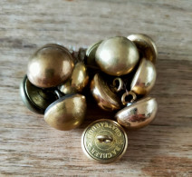 Bouton 20mm Lisse Demi Rond Doré Lot De 10 - Buttons
