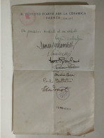 Italia Autografi Istituto D'Arte Per La Ceramica FAENZA 1943, Anselmo Bucci, Altri Da Identificare - Schilders & Beeldhouwers
