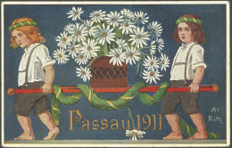 BAYERN Passau 1911, Margeritentag, Offizielle Festpostkarte, Von Passau Nach Landshut, R! - Altri & Non Classificati