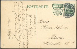 ZUSAMMENDRUCKE W 2.3 BRIEF, 1911, R 3 (Gewerkschaft Quint) + 5 Pf. Auf Ortskarte Altona, Pracht, R! - Se-Tenant