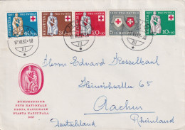 Pro Patria Satzbrief  "Rotes Kreuz - Symbol Der Barmherzigkeit"  Thun - Aachen        1957 - Briefe U. Dokumente