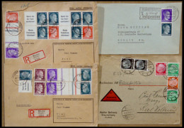ZUSAMMENDRUCKE 1934-1943, 4 Verschiedene Belege Mit Zusammendruck-Frankaturen, Dabei Ein Wertbrief Und 2 Einschreibbrief - Se-Tenant