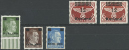 KURLAND 1-4A/B , 1945, Freimarken, Postfrischer Prachtsatz (5 Werte), Gepr. Pickenpack, Mi. 250.- - Occupazione 1938 – 45