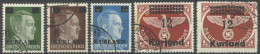 KURLAND 1-4A/B O, 1945, Freimarken, Prachtsatz (5 Werte), Mi. 240.- - Occupazione 1938 – 45