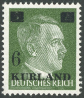 KURLAND 1II , 1945, 6 Auf 5 Pf. Schwarzgelbgrün Mit Aufdruckfehler Wertziffer 6 Schmäler, Postfrisch, Pracht, Mi. 140.- - Occupazione 1938 – 45