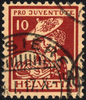 SCHWEIZ BUNDESPOST 132 O, 1916, 10 C. Pro Juventute, Pracht, Mi. 90.- - Usati