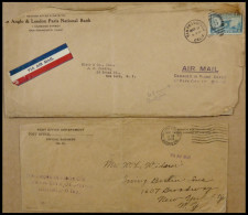 US-FLUGPOST 1929, Park City, 2 Katastrophenbelege Vom Schneesturm Flugzeugabsturz Mit Jeweils Einem Der Verwendeten Kata - Autres & Non Classés