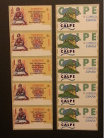 ESPAÑA.TIRAS DE 5 ETIQUETAS NUEVAS Y LIMPIAS.ONDA Y CALPE. - Machine Labels [ATM]