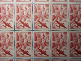 DY20 FRANCE BELLE  FEUILLE RARE COMPLETE DE 25 TIMBRES N**  X   PA N ° 17  50F   +1947  +  IRIS + + - 1927-1959 Ungebraucht