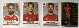 4 Vignettes Football - Champion De France FOOT 2021 - Cesc Fabregas - Romain Faivre - Damien Da Silva - Edición Francesa