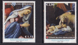 2021 Sovereign Military Order Of Malta Christmas Noel Navidad Paintings  Cpl Set Of 2 MNH @ 50% FACE VALUE - Malte (Ordre De)