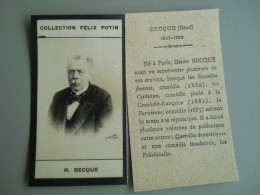 COLLECTION FELIX POTIN - CELEBRITES - HENRI BECQUE - HOMME DE LETTRES - Félix Potin
