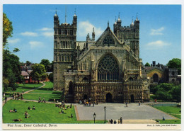 EXETER  CATHEDRAL, WEST FRONT, DEVON (JOHN HINDE) (10 X 15cms Approx.) - Exeter