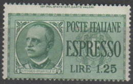 ITALIA 1932 - Espresso 1,25 L. - Varietà Dentellatura Spostata Verticalmente (I.P.S. In Alto) - Express Mail