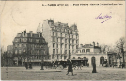 CPA PARIS 17e Place Péreire Gare De Courcelles-Levallois (925591) - Nahverkehr, Oberirdisch