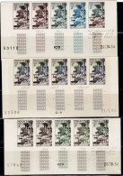 MONACO 1954 LANDEPLAZ IN LAMBARENE SET OF 5 STRIP OF 5 STAMPS IMPERF PROOF MI No 492 MNH VF!! - Errors And Oddities