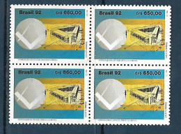 Brasil (Brazil) - 1992 - Block Of 4: Grand Orient Of Brazil Masonic Lodge - Yv 2090 - Freemasonry