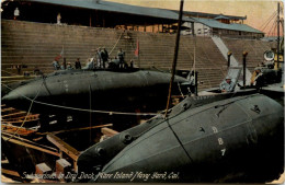 Submarines In Dry Dock MAre Island Navy Yards - Unterseeboote
