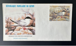 Benin 1989 Mi. 478 FDC 1er Jour Sans Tampon Without Postmark WWF Panda Sterna Dougallii Oiseau Bird Vogel - Ongebruikt
