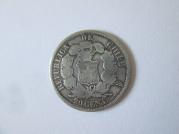 Rare! Chile 20 Centavos 1865 Silver Coin/piece D'argent.Diameter=23 Mm,weight=4.50 Grm,very Good Conditions See Pictures - Cile
