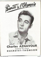 CG / Old Theater Program / Programme Music-hall Cabaret 1955 Charles TRENET F.BLANCHE Pub AZNAVOUR / PATACHOU - Programas
