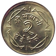 Mint Nepal 2-Paisa Brass Coin 1964 UNC - Nepal