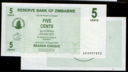 ZIMBABWE，P34，5-CENT，2007，UNC - Zimbabwe