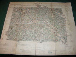 ORTHEZ  :  CARTE DRESSEE PAR ORDRE DU MINISTERE DE L INTERIEUR ,  TIRAGE DE 1911, CARTE  TOILEE - Topographical Maps