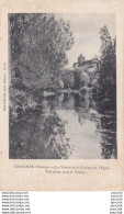L14-86) LUSIGNAN (VIENNE) LA VONNE ET LE CLOCHER DE L ' EGLISE  - VUE PRISE SOUS LE VIADUC - ( 2 SCANS ) - Lusignan