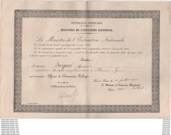 DIPLOME DU MINISTERE DE L  EDUCATION NATIONALE - NOMINATION OFFICIER D ' INSTRUCTION PUBLIQUE - 1934 - FLEURANCE  ,GERS - Diploma & School Reports