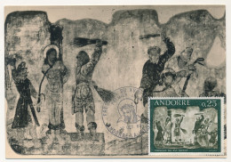 ANDORRE - 3 Cartes Maximum - Fresques Murales Du 16°siècle - 12/10/1969 - Cartes-Maximum (CM)
