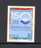 2019 Italia - Repubblica - Ospedale Bambin Gesù - Emissione Congiunta Con Vaticano - MNH** - Emissions Communes