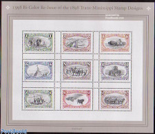 United States Of America 1998 Trans-Missisippi 9v M/s, Mint NH, Nature - Transport - Various - Cattle - Dogs - Horses .. - Ongebruikt