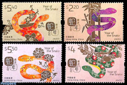 Hong Kong 2025 Year Of The Snake 4v, Mint NH, Nature - Various - Snakes - New Year - Neufs