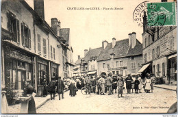 45 CHATILLON SUR LOIRE - Vue Partielle Place Du Marche - Chatillon Sur Loire