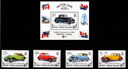 Britische Jungferninseln 861-864 Und Block 87 Postfrisch Auto #NN402 - Iles Vièrges Britanniques