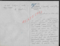 LETTRE DE L ACADÉMIE DE CHAMBERY ECOLE SUPÉRIEURE JULES FERRY 1920 : - Diploma & School Reports