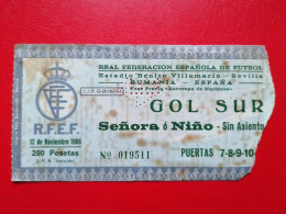 Bilet Fotbal Spania Romania 1986 - Altri & Non Classificati