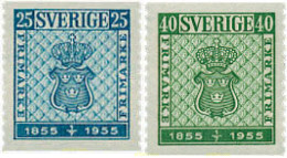 107389 MNH SUECIA 1955 CENTENARIO DEL PRIMER SELLO DE SUECIA - Altri & Non Classificati
