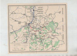 Carte Lignes Chemins De Fer Circuits Autocar Liaisons Aérodromes Belgique Nord - Other & Unclassified