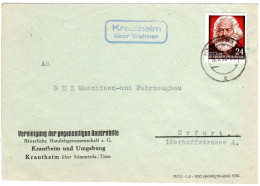 DDR 1953, Landpost Stpl. KRAUTHEIM über Weimar Auf Bauernhilfe Brief M. 24 Pf. - Briefe U. Dokumente
