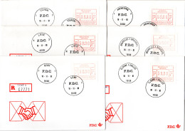 Belgien 1981, 59 F. Automatenmarke, FDCs V. 6 Versch. Orten - Autres & Non Classés