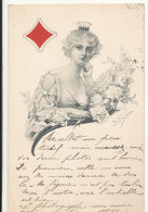 FANTAISIE  JEU DE CARTE   DAME DE CARREAU - Playing Cards