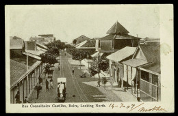 Ref 1715 - 1907 Postcard - Rua Conselheiro  Castilho Beira Mozambique (Ex Portugal) - 10r Rate To Natal - Mozambique
