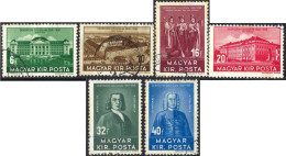 1938, Hungary, 6f-40f, Michel #585-#590, Raster Grid, Wmk, P12:12½, Used - Gebraucht