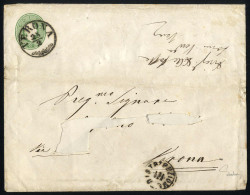 Cover 1861, Intero Postale 3 Soldi Verde Formato 148x118 Usato A Verona Il 25.2 Per Città, Il Nome E L'indirizzo Sono St - Lombardy-Venetia