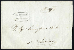 Cover I.R. PIROSCAFO SUL LAGO MAGGIORE 1854, Lettera D'ufficio Del 24 Ottobre 1854 Al Commissario Di Luino, Timbro D'arr - Lombardy-Venetia